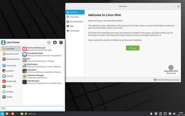 Mint 22.2 comes with the same version of Xfce as the previous release, inherited from its Ubuntu Noble base