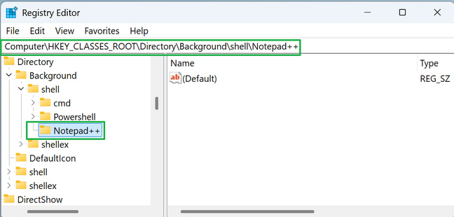 Create a Registry key under HKEY_CLASSES_ROOT\Directory\Background\shell