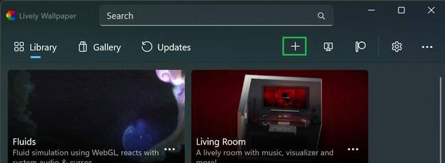 Click the plus button to add your own video wallpaper Click the plus button to add your own video wallpaper