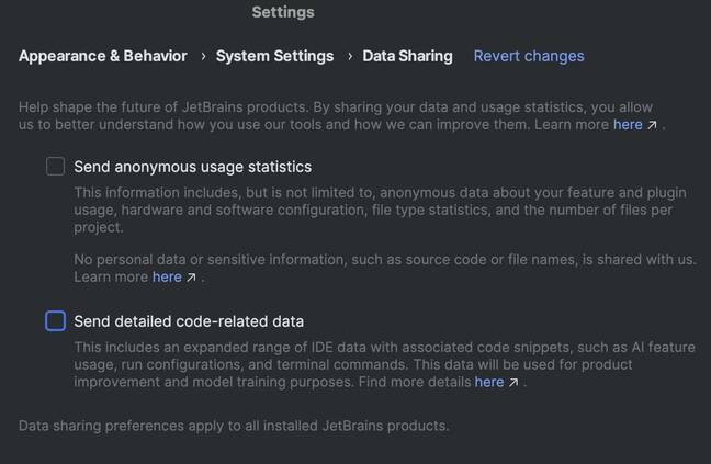 The new data-sharing dialog includes agreeing to model training on code snippets The new data-sharing dialog includes agreeing to model training on code snippets