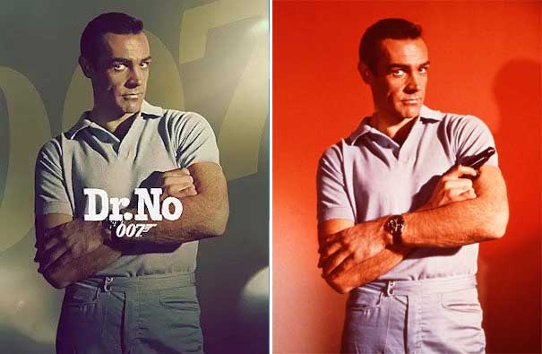 James Bond with and without gun James Bond with and without gun