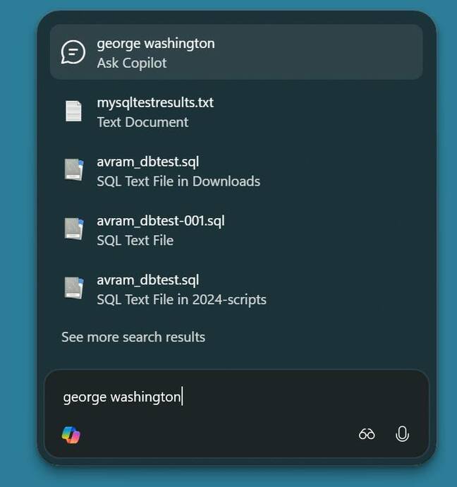 When you opt in, your taskbar becomes an extension of the Copilot app, but with some search added in