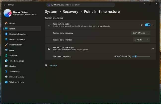 Point-in-time restore settings - Image courtesy of Phantomofearth Point-in-time restore settings - Image courtesy of Phantomofearth