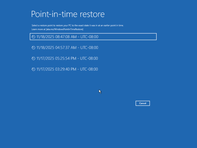 Choose a restore point - Image courtesy of Phantomofearth Choose a restore point - Image courtesy of Phantomofearth