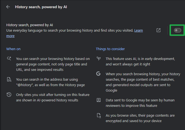 Disable History search, powered by AI Disable History search, powered by AI