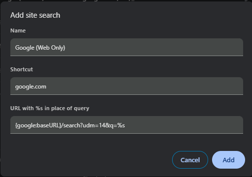 Add Google (Web Only) site search Add Google (Web Only) site search