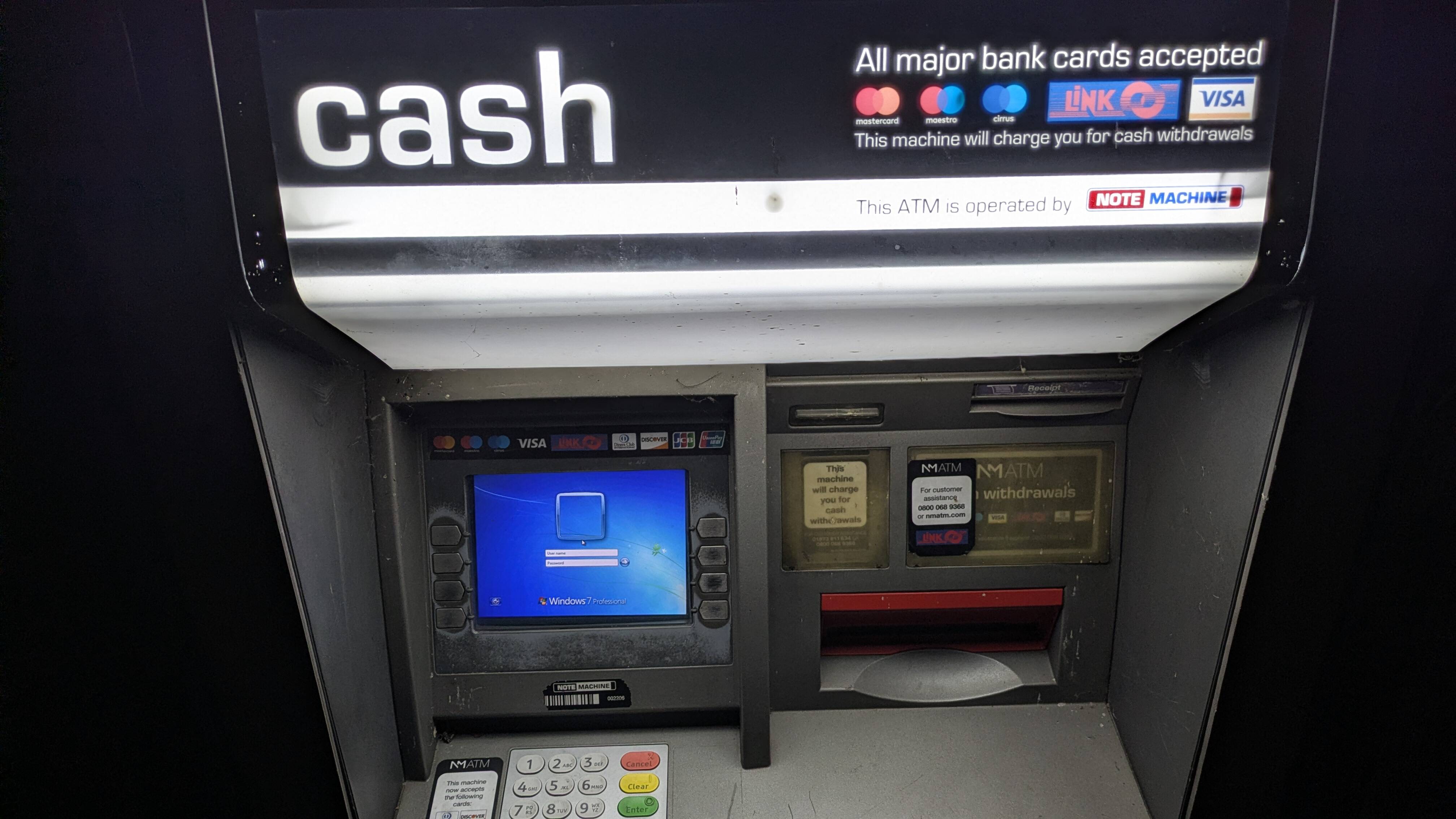 Manchester ATM ups PIN requirement to full Windows login