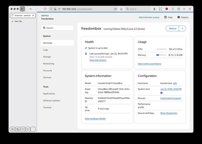 Once you click on Cockpit, things get a little more involved.