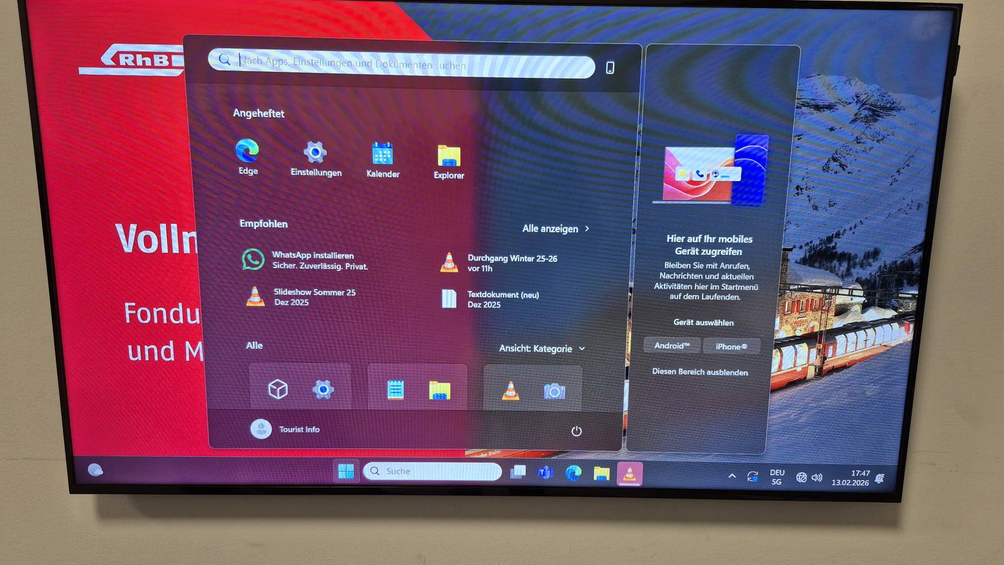 Windows 11 Start menu makes unscheduled stop in Saint Moritz