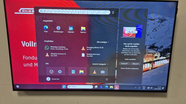 Windows 11 Start menu makes unscheduled stop in Saint Moritz