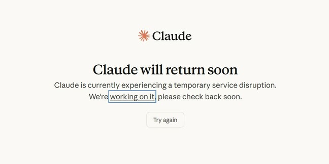 Claude error message