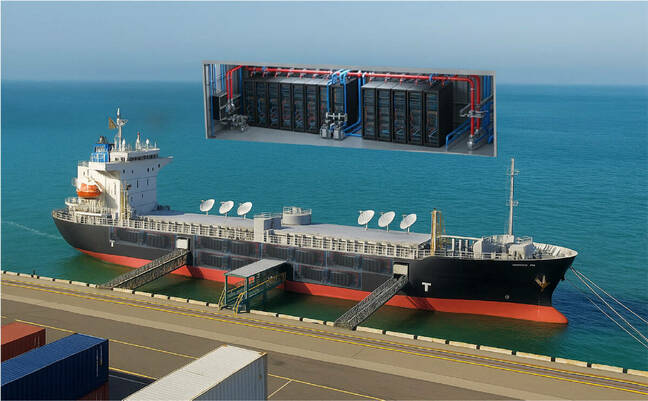 Mitsui / Hitachi's conceptual rendering of their floating datacenter