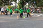 A team of street cleaners in Bali