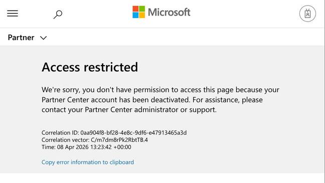 Microsoft's message to WireGuard's Jason Donenfeld, informing of his account deactivation
