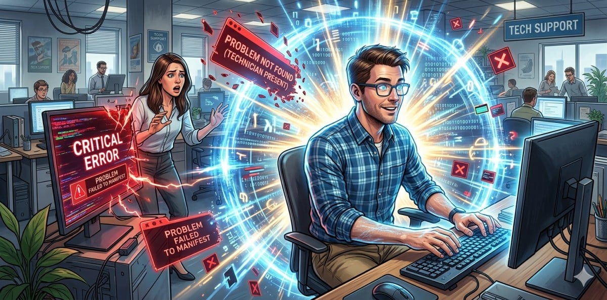 Support tech caught by 'Technician Aura': the bug that only hides when you're watching