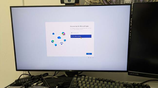 Really unnecessary screen asks you if you'd like some Windows tips