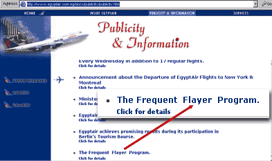 The Egyptair Frequent Flayer Scheme