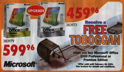 Buy MS Office and get a free toboggan