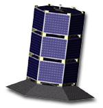 The undeployed Three Corner satellite stack
